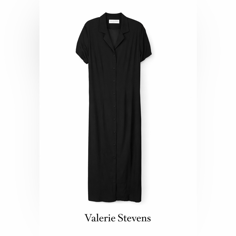 Valerie Stevens Classic Black Midi Dress NWT